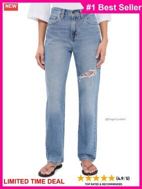 Levi's Easy Dad Jeans High Rise Loose Fit Distressed Denim 5-Pocket